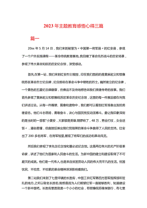2023年主题教育感悟心得三篇.docx