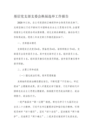 基层党支部支委会换届选举工作报告.docx