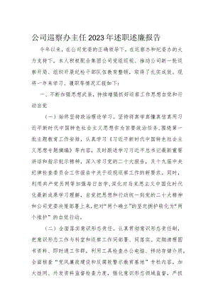 公司巡察办主任2023年述职述廉报告.docx