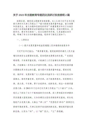 关于2023年主题教育专题四交流研讨发言提纲2篇.docx