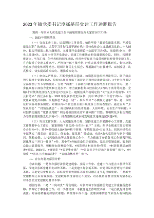 2023年镇党委书记度抓基层党建工作述职报告.docx