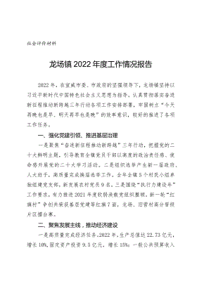 社会评价材料龙场镇2022年度工作情况报告.docx