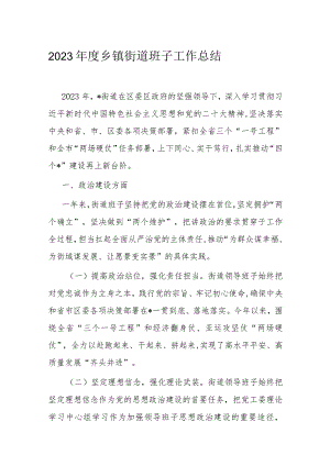 2023年度乡镇街道班子工作总结.docx
