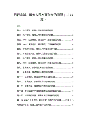 践行宗旨、服务人民方面存在的问题(精选30篇).docx