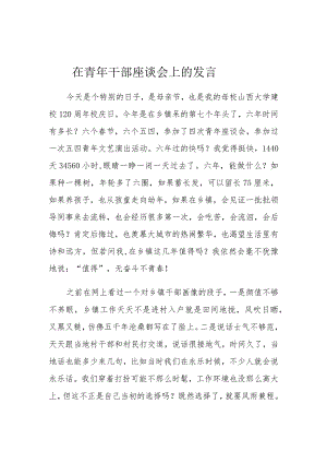 在青年干部座谈会上的发言.docx