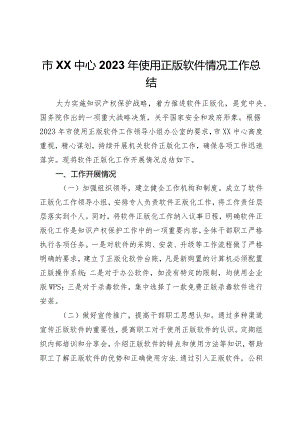市中心2023年使用正版软件情况工作总结.docx
