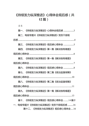 《持续发力纵深推进》心得体会观后感最新精选版【12篇】.docx