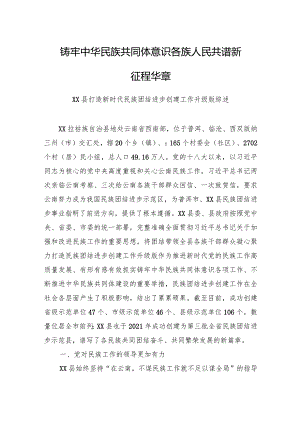 XX县打造新时代民族团结进步创建工作升级版综述.docx