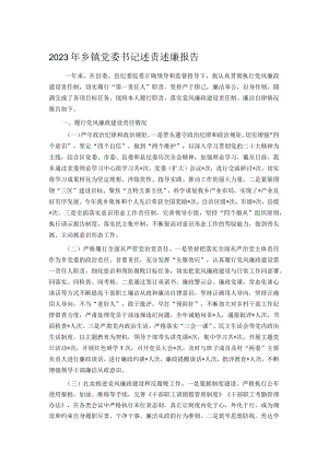 2023年乡镇党委书记述责述廉报告.docx