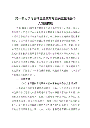 第一书记2023年专题民主生活会个人发言提纲.docx