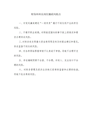 财务科科长岗位廉政风险点.docx