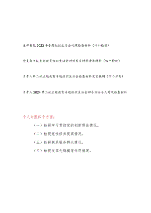 党支部书记四个检视“学习贯彻党的创新理论、党性修养提高、联系服务群众、党员发挥先锋模范作用”方面对照检视剖析检查材料发言提纲共4篇.docx