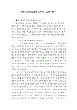 组织生活会整改落实方案(优质8篇).docx