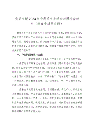 2篇乡镇党委书记2023-2024年专题民主（组织）生活会六个方面个人对照检查材料（新6个对照方面）.docx