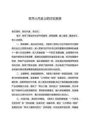 关于市政府工作报告的讨论发言.docx