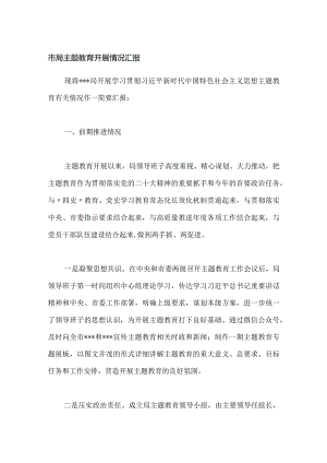 市局主题教育开展情况汇报.docx