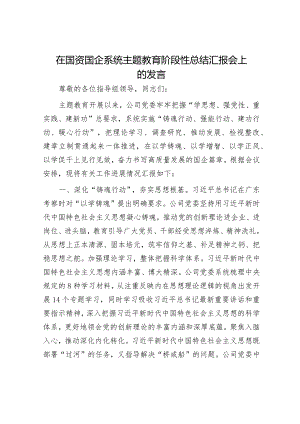在主题教育阶段性总结推进会上的汇报发言（精选两篇合辑）.docx