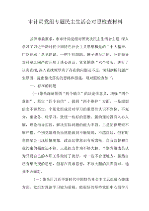 审计局党组专题民主生活会对照检查材料.docx