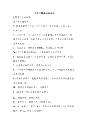 彰显中国精神的名言.docx