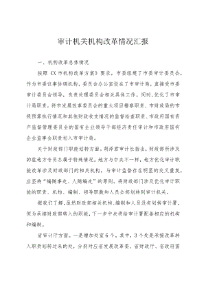 审计机关机构改革情况汇报.docx