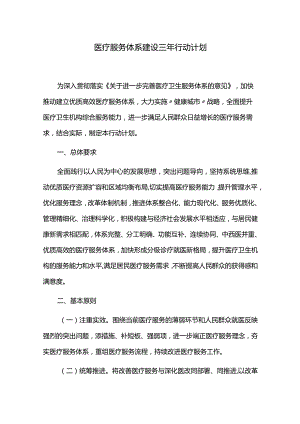 医疗服务体系建设三年行动计划.docx