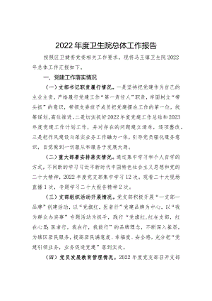 医院年度工作报告二.docx