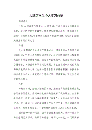 大酒店学生个人实习总结.docx