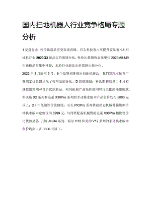 国内扫地机器人行业竞争格局专题分析.docx