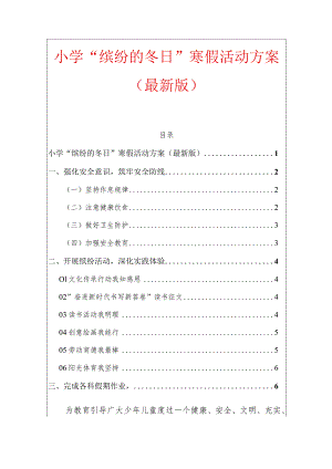 小学“缤纷的冬日”寒假活动方案.docx