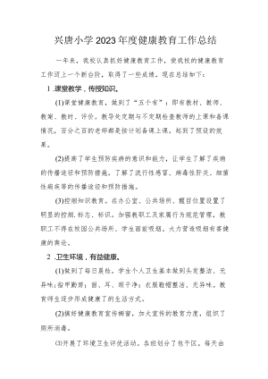 兴唐小学2023年度健康教育工作总结.docx