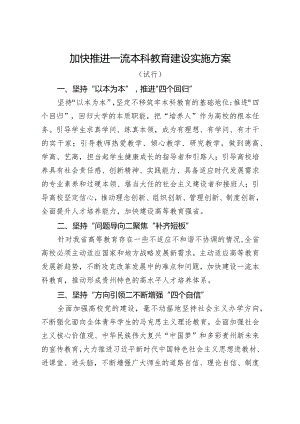 加快推进一流本科教育建设实施方案.docx