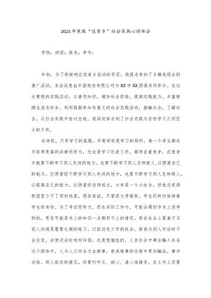 大学生假期“返家乡”社会实践报告心得体会.docx