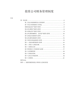 投资公司财务管理制度.docx