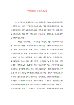 安监局综合股情况总结.docx