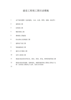 建设工程竣工图目录模板.docx