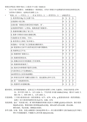 情绪自评量表(DASS-21)--抑郁-焦虑-压力量表.docx