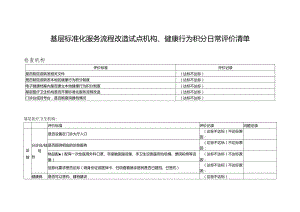 基层标准化服务流程改造试点机构、健康行为积分日常评价清单1-3-10.docx