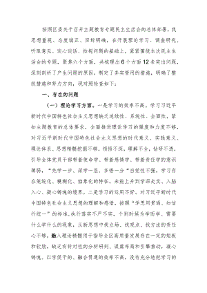书记2023年二批教育专题生活会个人检查材料.docx