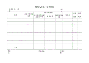 廉政风险点一览表模板.docx