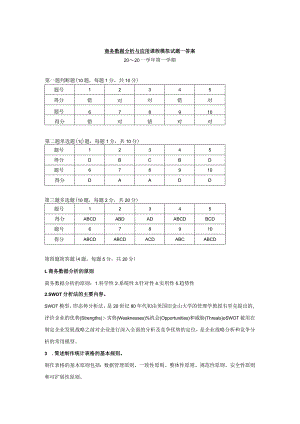 商务数据分析与应用-模拟试卷2-答案.docx