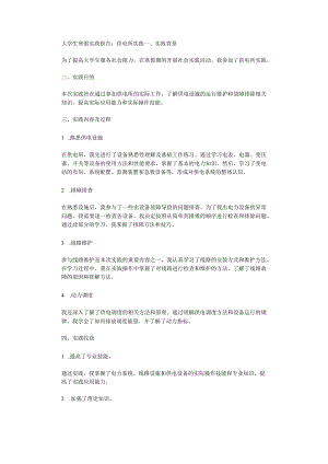 大学生寒假实践报告供电所实践.docx