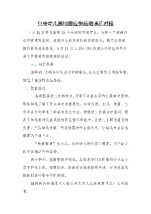 兴唐幼儿园地震应急疏散演练过程.docx