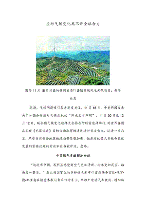 应对气候变化离不开全球合力.docx