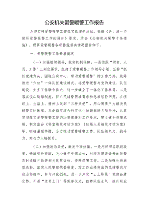 公安机关爱警暖警工作报告.docx