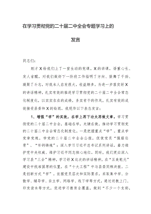 在学习贯彻党的二十届二中全会专题学习上的发言.docx