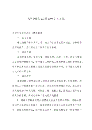 大学毕业实习总结2000字（15篇）.docx