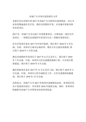 房地产公司项目进度报告文件.docx