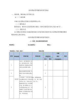 医院物业管理服务质量考核表.docx