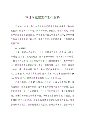 审计局党建工作汇报材料.docx