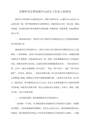 2022年在新时代文明实践中心试点工作会上的讲话.docx